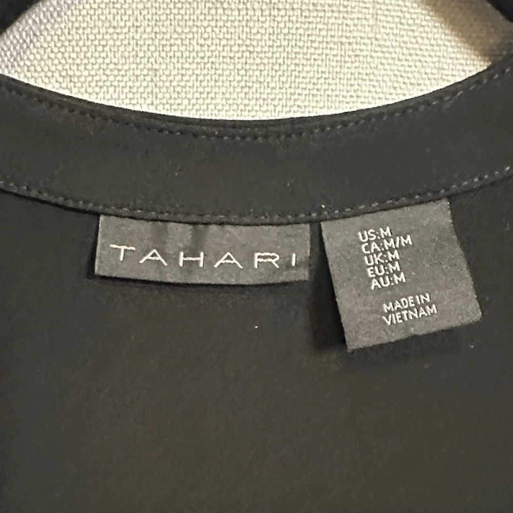 Tahari Black Wrap Dress - Picture 2 of 7